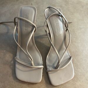 Steve Madden Women's Beige Strappy Heels